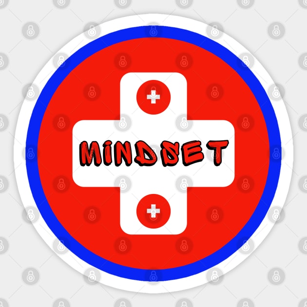 Positive Mindset Self Belief And Determination InBlue Sticker by jr7 original designs